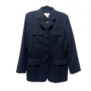 Vintage Chaus 100% wool Black long Women's‎ Blazer 12